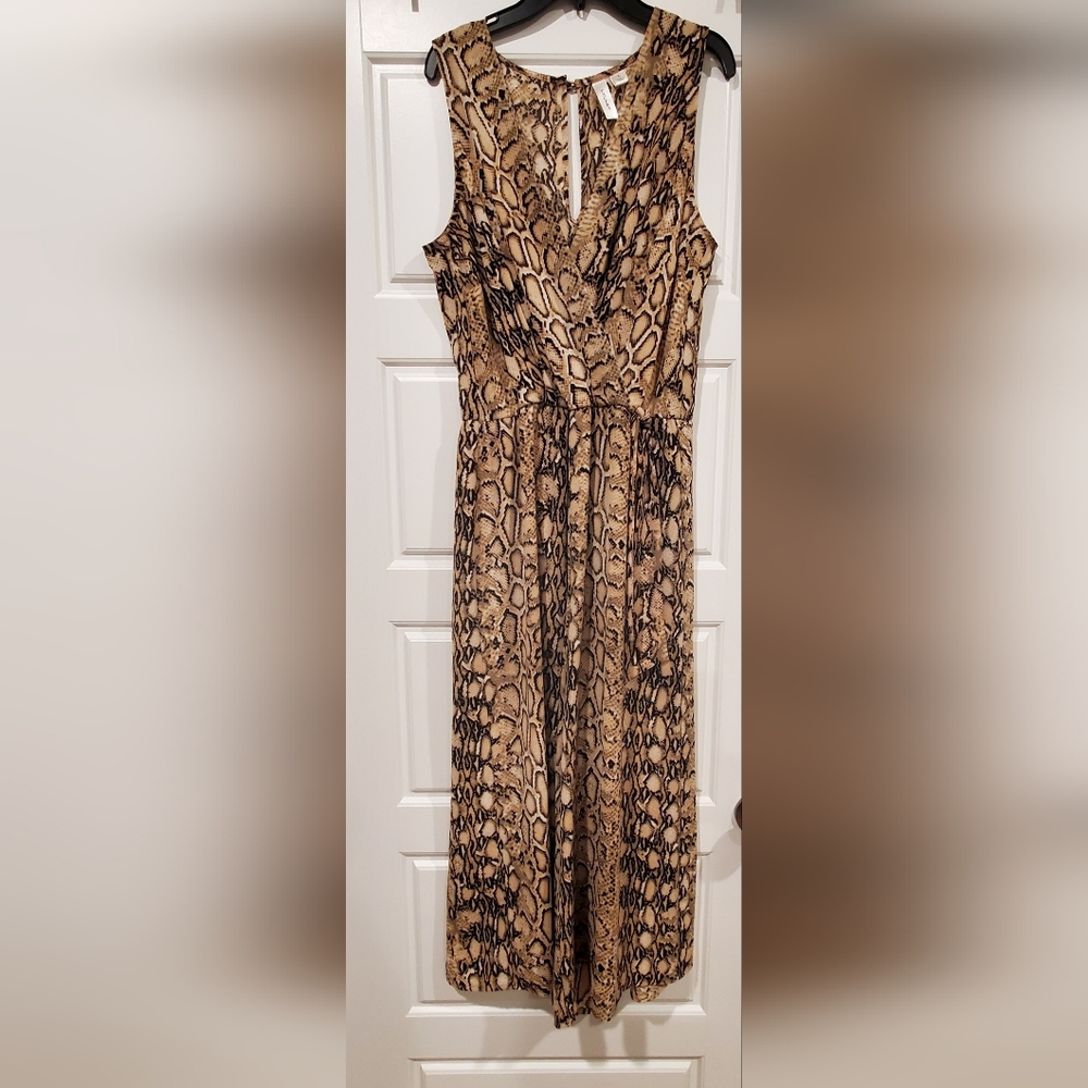 TACERA Stylish Snake Print Jumpsuit~LARGE